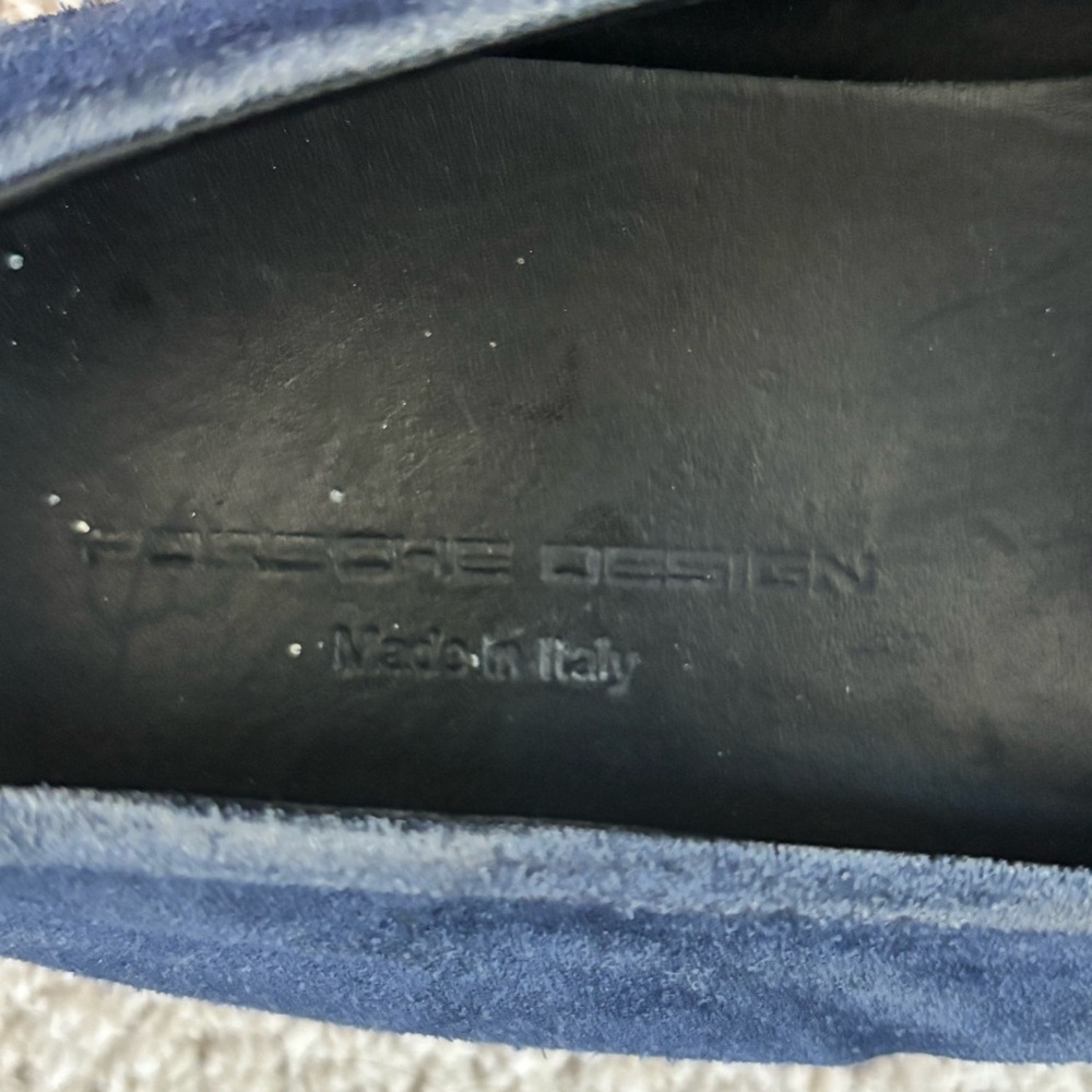 Porsche Design Navy Suede Driving Loafers Men’s US 8.5 Luxury Designer Shoes - Picture 7 of 9